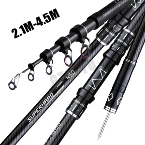 2.1-4.5M Telescopic Fishing Rod Carbon Spinning Fishing Pole